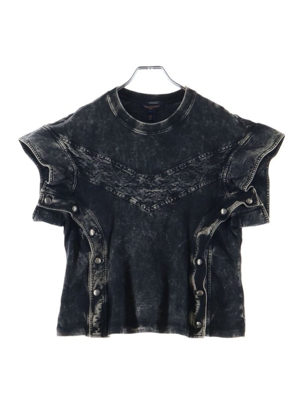 Louis Vuitton Denim Patchwork T-Shirt Short Sleeve Black